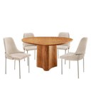 Ver imagem 2 de Sala de Jantar Mesa Selene Tampo 135cm Laminado com 4 Cadeiras Vicenza Moderna Mobilia