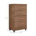 Ver imagem 2 de Cômoda 4 Gavetas Lite Carvalho Oak 56cm Largura Quarto Mdp Telescópica