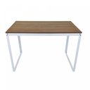 Ver imagem 2 de Escrivaninha Mesa Escritório 110x55 110cm Branco e Nogal