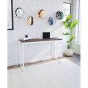Ver imagem 1 de Escrivaninha Mesa Escritório 110x55 110cm Branco e Nogal