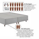 Ver imagem 7 de Cama Base Box King Estofada em Madeira Maciça Base Reforçada Santorini Espresso Móveis Cinza Linho
