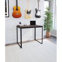 Ver imagem 1 de Escrivaninha Mesa Escritório 90x60 90cm Preto Fosco e Nogal Cinza