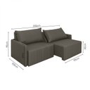 Ver imagem 3 de Sofá Cama Baraúna Retrátil e Reclinável 3 Lugares 2,00m em Linho Premium CabeCasa MadeiraOriginals