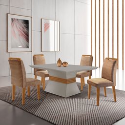 Conjunto Sala de Jantar Mesa e 4 Cadeiras Santorini Espresso Móveis - 1