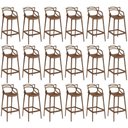 Ver imagem 1 de Kit 18 Banquetas Allegra com Encosto Design Cozinha/bancada - Marrom