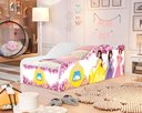 Ver imagem 4 de Cama de Solteiro Carro Infantil de Mdf para Quarto com Proteção Lateral Adesivada Das Princesas