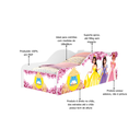Ver imagem 2 de Cama de Solteiro Carro Infantil de Mdf para Quarto com Proteção Lateral Adesivada Das Princesas