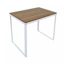 Ver imagem 4 de Escrivaninha Mesa Escritório 90x60 90cm Branco e Nogal