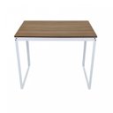 Ver imagem 2 de Escrivaninha Mesa Escritório 90x60 90cm Branco E Nogal