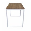 Ver imagem 5 de Escrivaninha Mesa Escritório 90x60 90cm Branco e Nogal