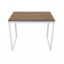 Ver imagem 2 de Escrivaninha Mesa Escritório 90x60 90cm Branco e Nogal