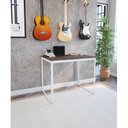 Ver imagem 1 de Escrivaninha Mesa Escritório 90x60 90cm Branco E Nogal