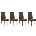 Ver imagem 1 de Kit 4 Cadeiras Sala Jantar 2cad142fr 4 Un Freijo/suede Marrom A033 - Kappesberg