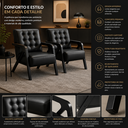 Ver imagem 2 de Kit 2 Poltronas Liza Decorativa Sala com Base Madeira Retro
