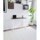 Ver imagem 2 de Escrivaninha Mesa Escritório 90x45 90cm Branco e Nogal