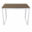 Ver imagem 1 de Escrivaninha Mesa Escritório 90x45 90cm Branco e Nogal