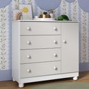 Ver imagem 1 de Cômoda Infantil 95cm 1 Porta e 4 Gavetas Allegra Multimóveis Mp4444 Branco/off White