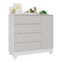 Ver imagem 2 de Cômoda Infantil 95cm 1 Porta e 4 Gavetas Allegra Multimóveis Mp4444 Branco/off White