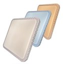 Ver imagem 2 de Lustre Plafon Led 24w Liso 33x33 Quadrado Acrílico Multicor Bivolt