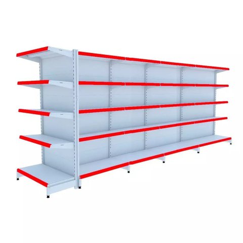 Gondola Centro 170 Fit Ate 4 Metros 1 Ponta Branco 45b Pe Vermelho
