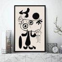 Ver imagem 1 de Quadro Miró Preto e Branco 33x24cm:moldura Preta