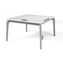 Ver imagem 3 de Mesa de Jantar Quadrada 135x135cm Madeira Maciça Tampo com Vidro Cirrus - Off White/imbuia