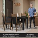 Ver imagem 4 de Conjunto Sala de Jantar Mesa Tampo de Vidro 4 Cadeiras Preto/rustic Eloá Madesa