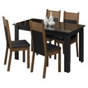 Ver imagem 2 de Conjunto Sala de Jantar Mesa Tampo de Vidro 4 Cadeiras Preto/rustic Eloá Madesa