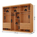 Ver imagem 3 de Guarda Roupa Casal Paris Mdf 6 Portas 6 Gavetas Moderna Naturalle-off White sem Pés