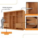 Ver imagem 4 de Guarda Roupa Casal Paris Mdf 6 Portas 6 Gavetas Moderna Naturalle-off White sem Pés