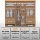 Ver imagem 6 de Guarda Roupa Casal Paris Mdf 6 Portas 6 Gavetas Moderna Naturalle-off White sem Pés