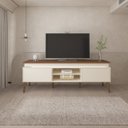 Ver imagem 1 de Rack Aparador Lumina Sala de Estar - Tv 75 - Off White / Pinho