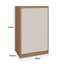 Armário de Cozinha Aéreo 30x31,5 Cm 1 Porta Vitória Rimo Carvalho/off White Móveis Rimo - 5