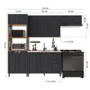 Ver imagem 3 de Cozinha Modulada 4 Peças 100% MDF Bari Chumbo