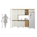 Ver imagem 4 de Armário de Cozinha Completa com Balcão 10 Portas 2 Gavetas Sophia Atacama / Off White