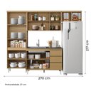 Ver imagem 2 de Armário de Cozinha Completa com Balcão 10 Portas 2 Gavetas Sophia Atacama / Off White