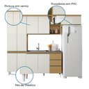 Ver imagem 3 de Armário de Cozinha Completa com Balcão 10 Portas 2 Gavetas Sophia Atacama / Off White