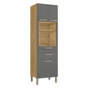 Ver imagem 1 de Armário Paneleiro Ametista Micro-ondas 2 Gavetas Freijó Gris - Kits Paraná