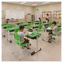 Ver imagem 4 de Kit Escolar Individual Verde – (Mesa e Cadeira) – Juvenil 06 a 09 Anos – Realplast - Cor Verde