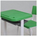 Ver imagem 2 de Kit Escolar Individual Verde – (Mesa e Cadeira) – Juvenil 06 a 09 Anos – Realplast - Cor Verde