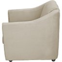 Ver imagem 5 de Kit Namoradeira + 4 Poltronas Decorativas para Sala Mila Suede Cores Pé de Plastico Cromado