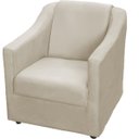 Ver imagem 4 de Kit Namoradeira + 4 Poltronas Decorativas para Sala Mila Suede Cores Pé de Plastico Cromado