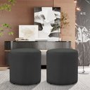 Ver imagem 1 de Kit 2 Puff Decorativo Sala de Estar Quarto Confortável Pés Madeira Viena Cinza