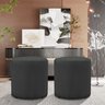 Kit 2 Puff Decorativo Sala de Estar Quarto Confortável Pés Madeira Viena Cinza - 1