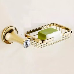 Kit de Acessórios para Banheiro Dourado com Pedra 4 Peças - 5