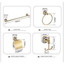 Ver imagem 7 de Kit de Acessórios para Banheiro Dourado com Pedra 4 Peças