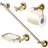 Kit de Acessórios para Banheiro Dourado com Pedra 4 Peças - 1