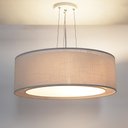 Ver imagem 2 de Luminária de Teto Pendente Cúpula Dupla Linho Pérola 50x16