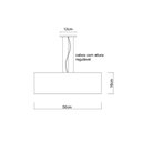 Ver imagem 4 de Luminária de Teto Pendente Cúpula Dupla Linho Pérola 50x16