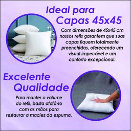 Kit 4 Enchimentos para Almofadas 45x45 - 4